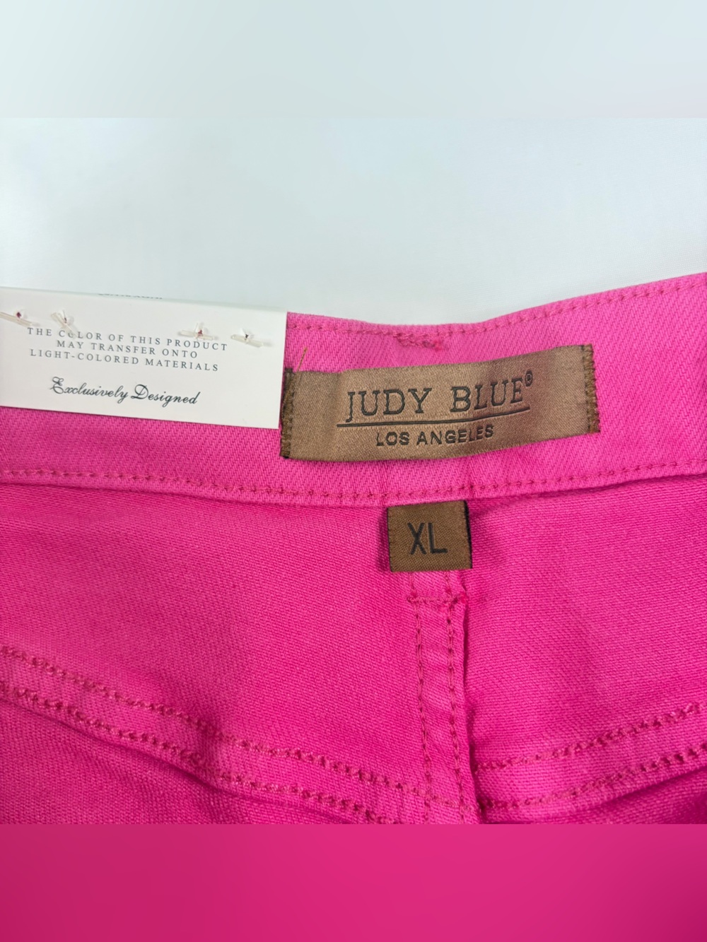 Judy Blue Hot Pink Frayed Hem High-Rise Denim Shorts - Picture 5 of 7